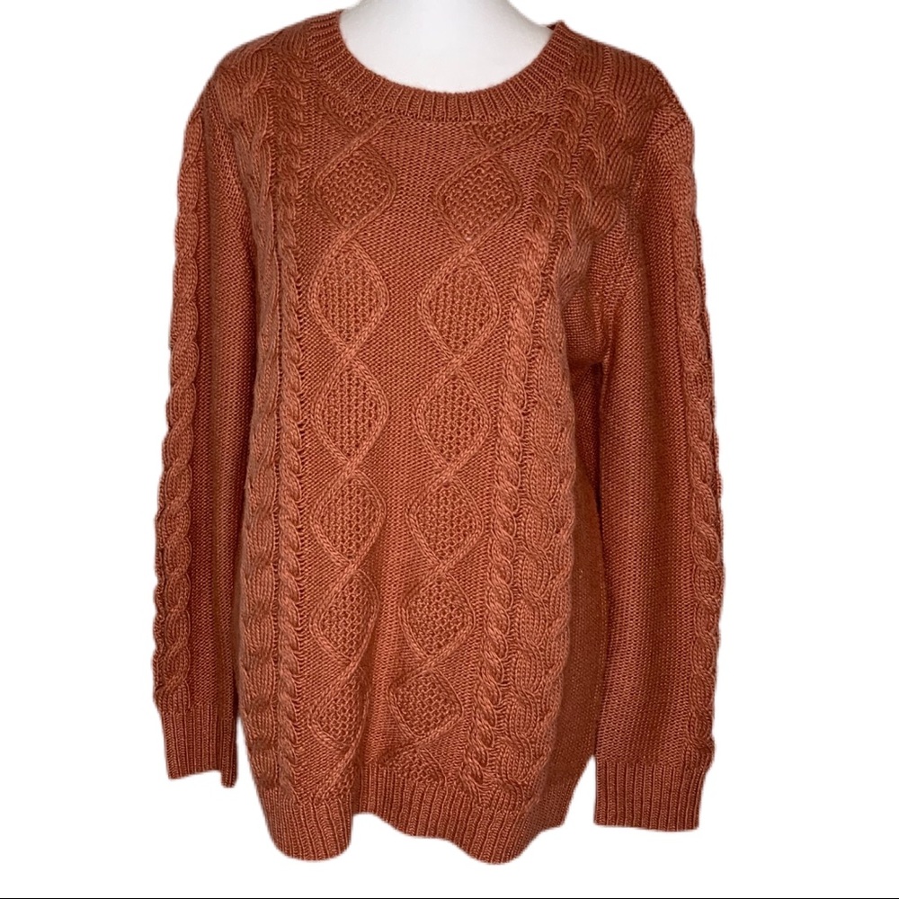 Jack by BB Dakota Cable Knit Fisherman Crewneck Sweater Fall‎ Cozy Small